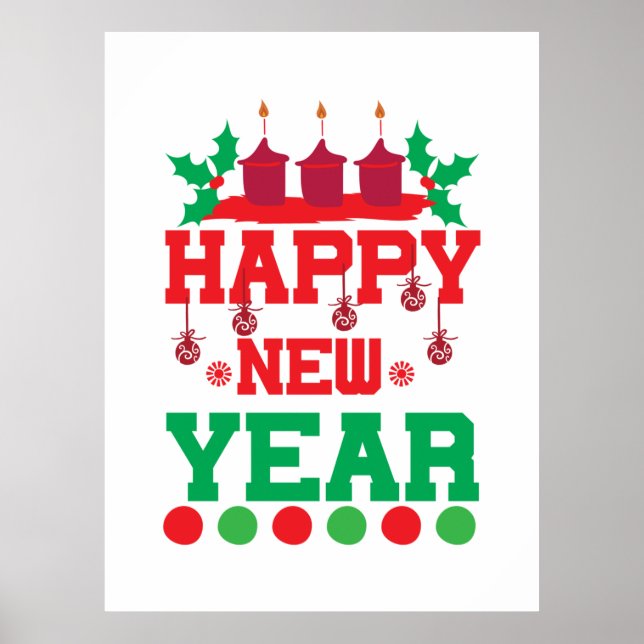 Poster Feliz ano novo Merry Xmas (Frente)