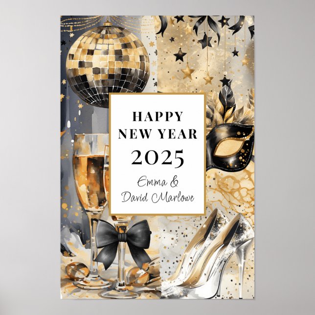 Poster Feliz ano novo personalizado 2025 (Frente)
