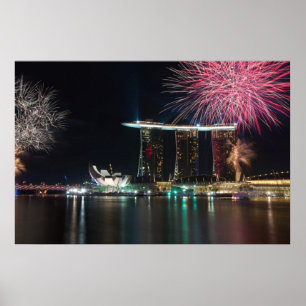 Póster Feliz ano novo Singapura