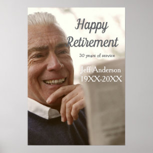 Poster Feliz aposentadoria adicione nome foto anos de ser