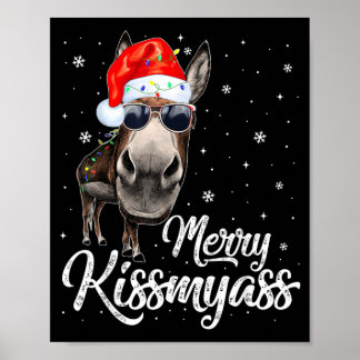Poster Feliz Beijo Meu Natal Sarcástico Piadas Pijama Nat