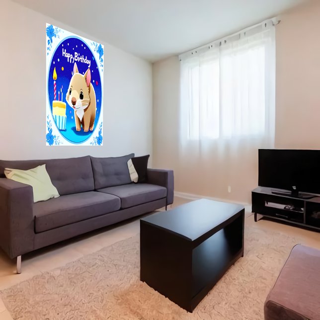 Poster Feliz bolo de mulheres de aniversário | AI Art Pos (Criador carregado)