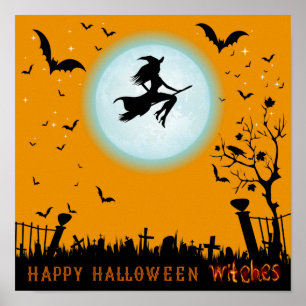 Poster Feliz Bruxas de Halloween