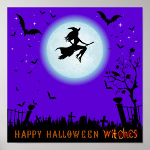 Poster Feliz Bruxas de Halloween