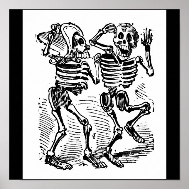 Póster "Feliz Calaveras" Dia dos Mortos no México (Frente)