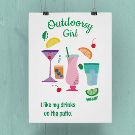 Póster Feliz Camper Glampers Cocktails