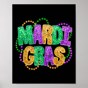 Poster Feliz Carnaval de Mardi Gras Terça-Feira Gorda Fes