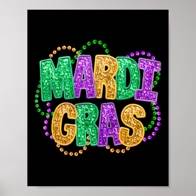 Poster Feliz Carnaval de Mardi Gras Terça-Feira Gorda Fes (Frente)