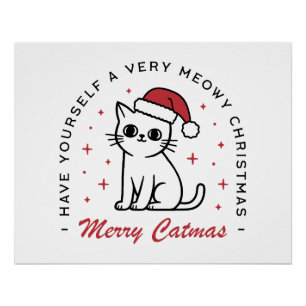 Póster Feliz Catmas tenha um Natal muito mauzinho.