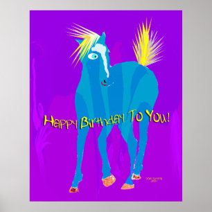Póster Feliz Cavalo de Aniversário