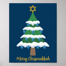 Poster Feliz Chrismukkah Cute Hanukkah Natal