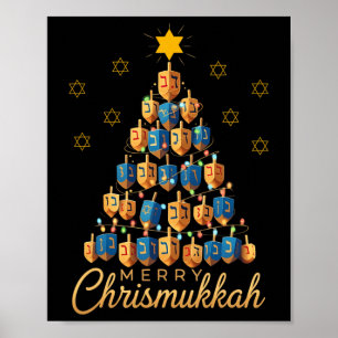 Poster Feliz Chrismukkah Happy Chanukkah Dreidel Christma
