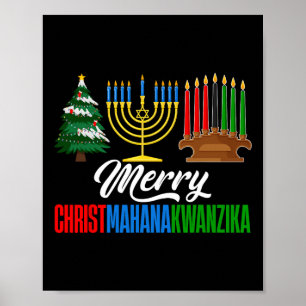 Poster Feliz Christmahanakwanzika Christmas Happy Hanukka