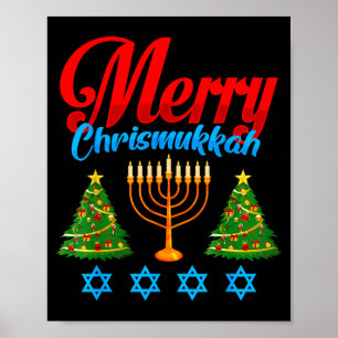 Poster Feliz Christmukkah Natal Judaico Hanukkah Natal