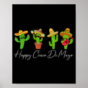 Poster Feliz cinco de maio cacto festa mexicana