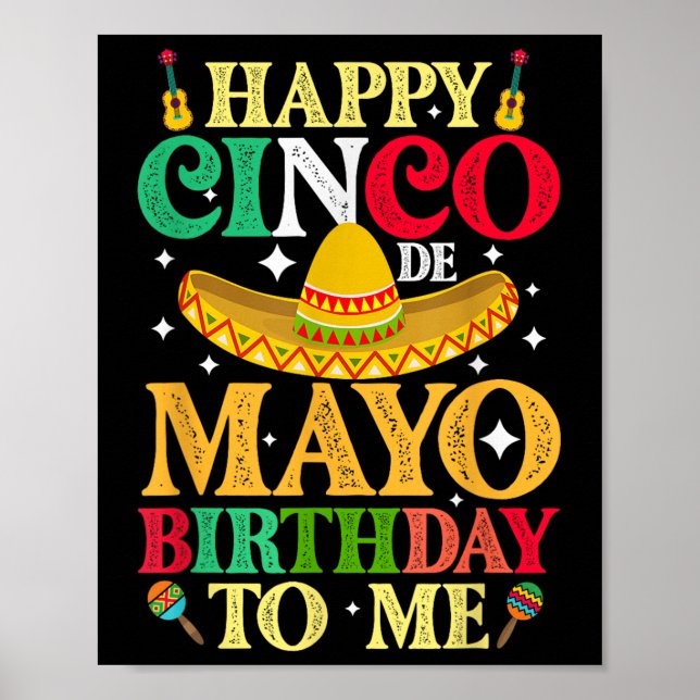 Poster Feliz Cinco De Mayo Aniversário Para Mim 5 C (Frente)