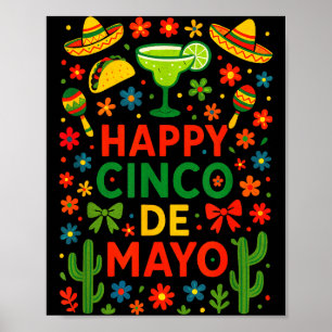 Poster Feliz Cinco De Mayo - Festa Mexicana do Cacto Fies