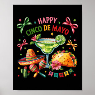 Poster Feliz Cinco De Mayo Fiesta Partido Mexicano Homens