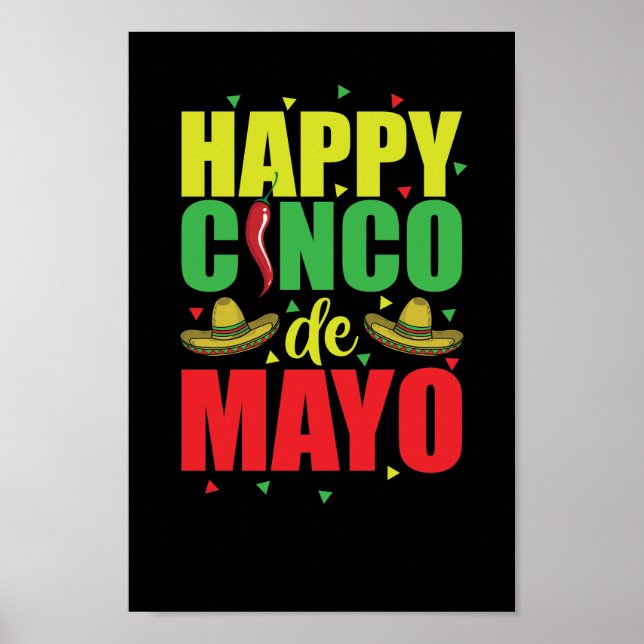 Poster Feliz Cinco de Mayo Mexiko Amerika Feiertag (Frente)