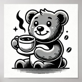 Poster Feliz com café