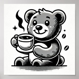 Poster Feliz com café