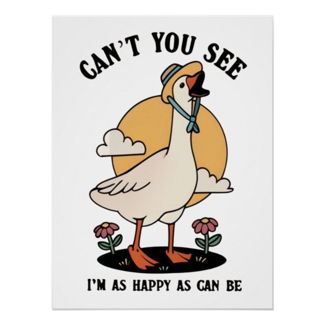 Póster Feliz Como Pode Ser Gado Feliz (Frente)