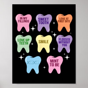 Poster Feliz Coração de São Valentim Dentista Higienista