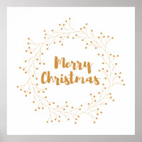 Feliz coroa de Natal - ouro