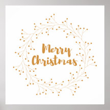 Feliz coroa de Natal - ouro