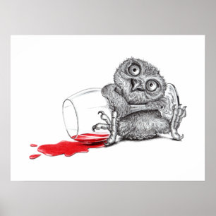 Poster Feliz Coruja - Bebendo