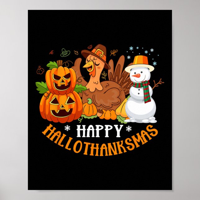 Poster Feliz Cristo de Ação de Graças de Halloween de Hal (Frente)