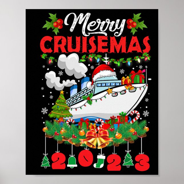 Poster Feliz Cruisemas Família Cruise Natal 2023 Diversão (Frente)