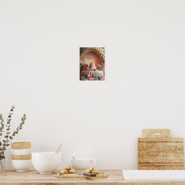 Poster “Feliz Cumpleaños” Rosa Elegante e Dourado de Aniv