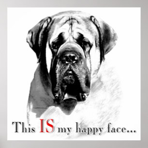 Poster feliz da cara do Mastiff