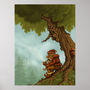 poster feliz da fantasia da árvore
