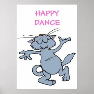 Póster Feliz Dança Engraçada Gato Dançante