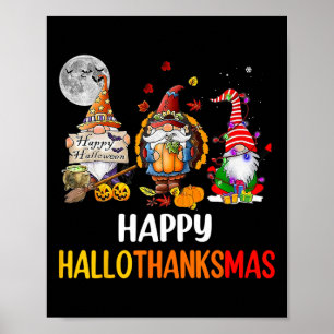 Poster Feliz de Ação de Graças dos Gnomos do Hallothanksm