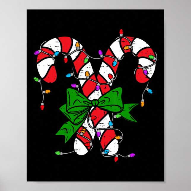 Poster Feliz De Canas E Luzes De Natal Brilhantes Homens  (Frente)