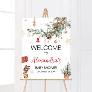 Poster Feliz de inverno Pequeno Chá de fraldas de Natal B