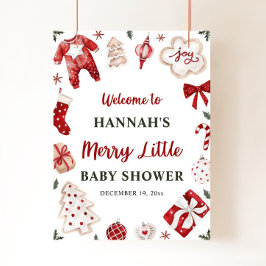 Poster Feliz de inverno Pequeno Chá de fraldas de Natal B