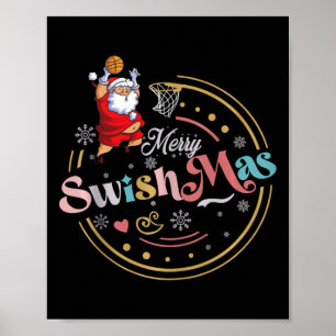 Poster Feliz de natal de basquete engraçado Mães de natal