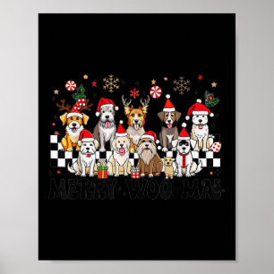 Poster Feliz de Natal de Cachorro de Woofmas no Ano Novo
