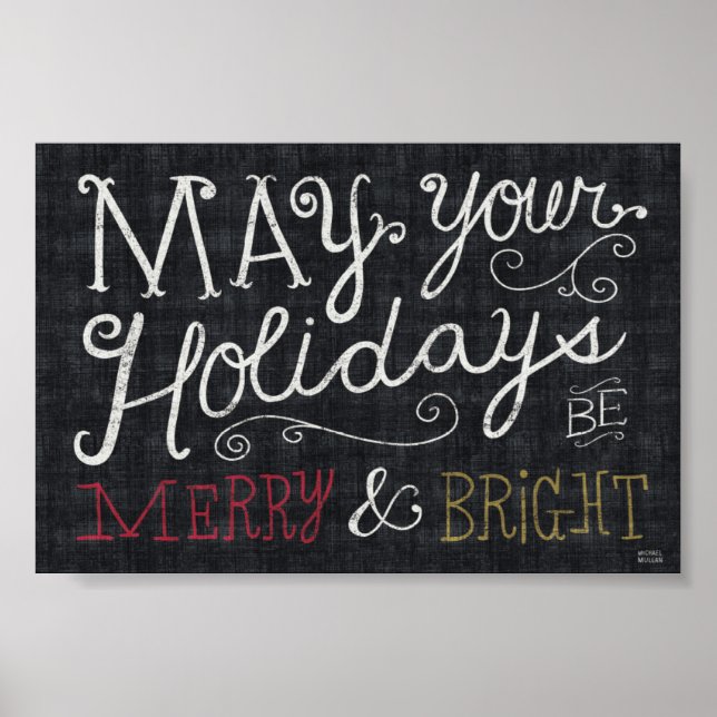 Poster Feliz de Natal Quirky e Bright (Frente)