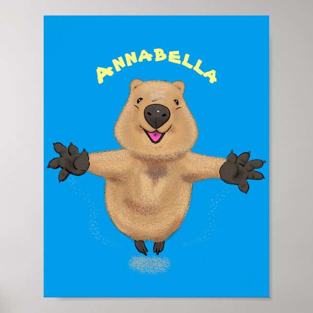 Poster Feliz design de desenho de quokka (Frente)