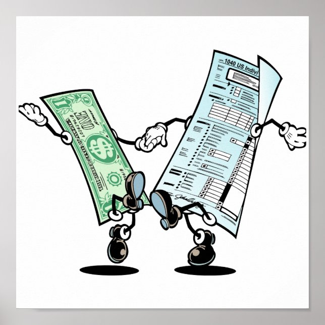 Poster Feliz Design de Reembolso Fiscal (Frente)