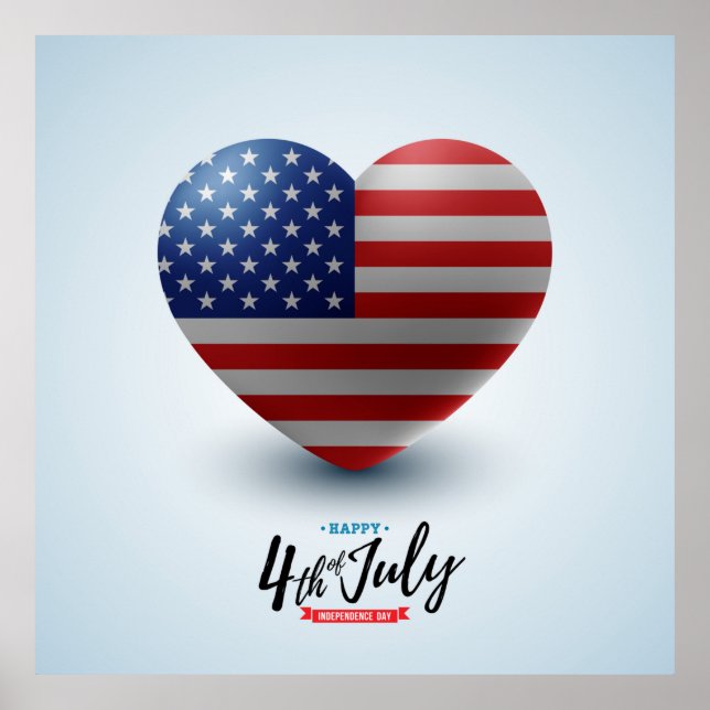Poster Feliz dia 4 de julho Independência (Frente)