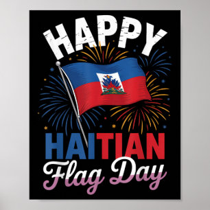 Poster Feliz Dia da Bandeira do Haiti Legal Mapa da Bande
