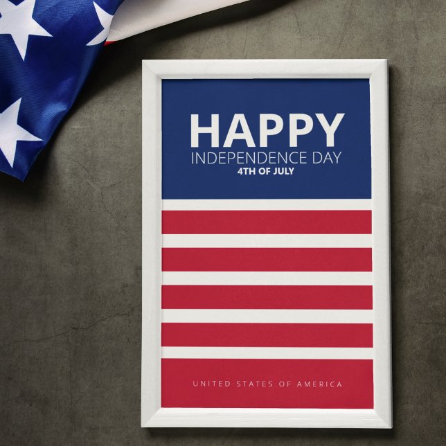 Poster Feliz Dia da Independência 14 de julho (Happy Independence Day 14th july)