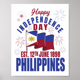 Poster Feliz Dia da Independência Filipinas Pinoy Filipin