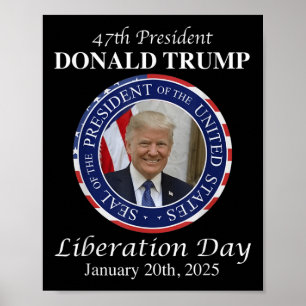 Poster Feliz Dia da Libertação O Presidente Donald Trump